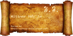 Wittner Héla névjegykártya